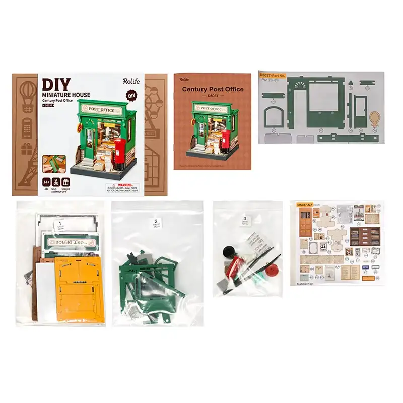 Rolife Diy Ds037 Robotime Rompecabezas Oficina Postal Del Siglo