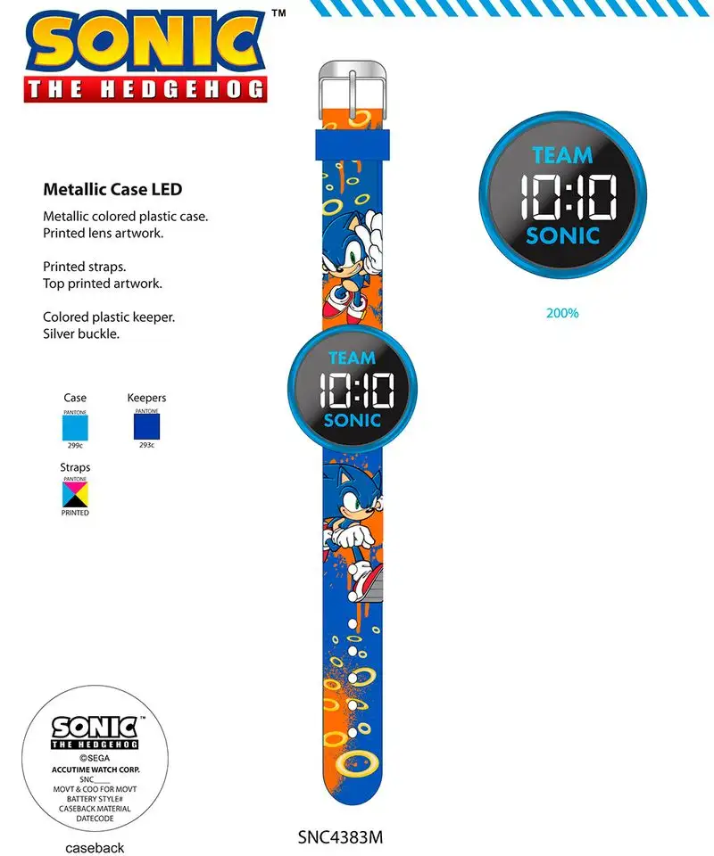 Spin Master Sonic Snc4383M Reloj Led Redondo Azul