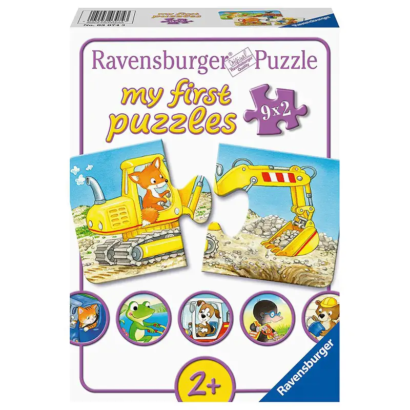 RAVENSBURGER Rompecabezas Para Niños 30743 Sitio de Construccion de Animales 9x2 Piezas